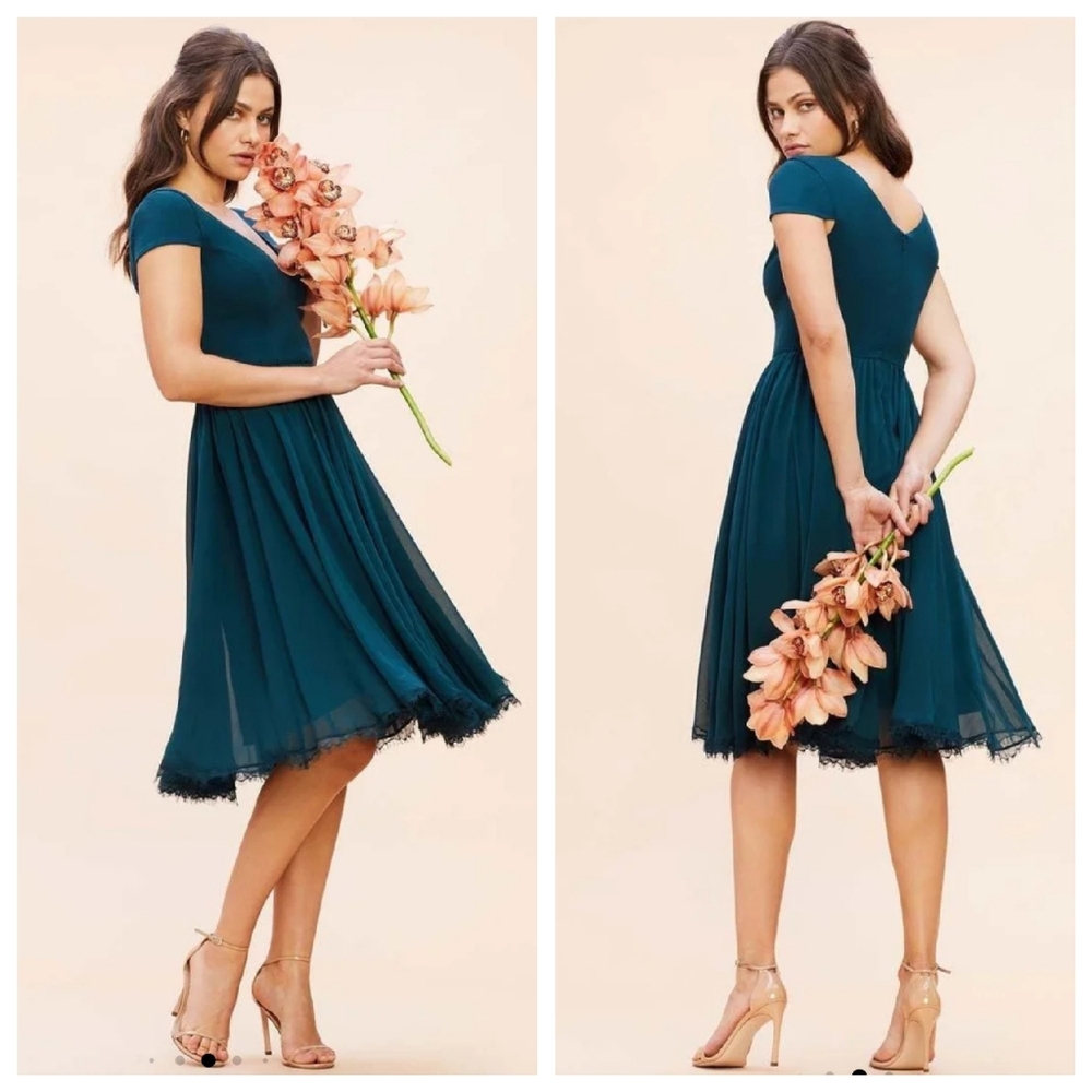 NWT Dress The Population Corey Peacock Blue Chiffon Dress
